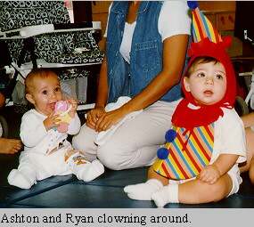 Ashton and Ryan clowning around.