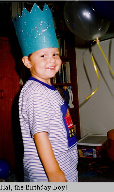 Hal with school birthday crown ....